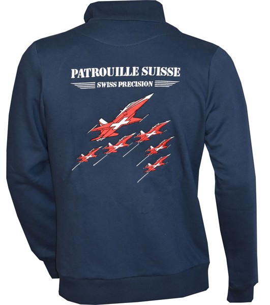 Picture of Patrouille Suisse Sweat Jacke bestickt, Navy blau 