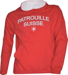 Picture of Patrouille Suisse Kapuzenpullover mit 3D Stick Rot