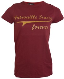 Picture of Patrouille Suisse forever, T-Shirt weinrot Damen