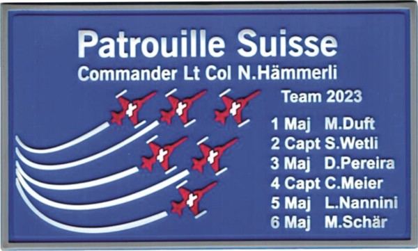 Image de Patrouille Suisse Team Saison 2023 PVC Abzeichen 