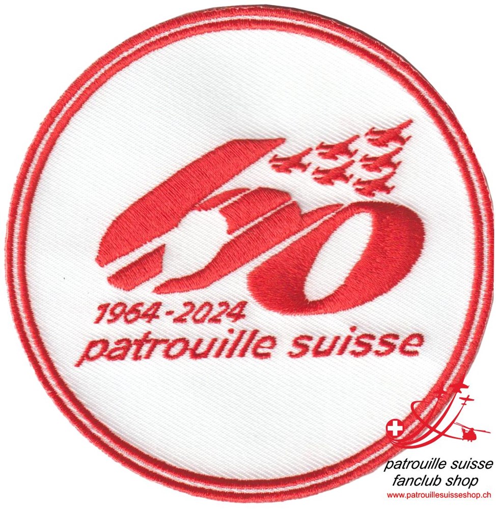 Bild von 60 Jahre Jubiläum Patrouille Suisse Logo Abzeichen Patch gestickt 1964-2024
