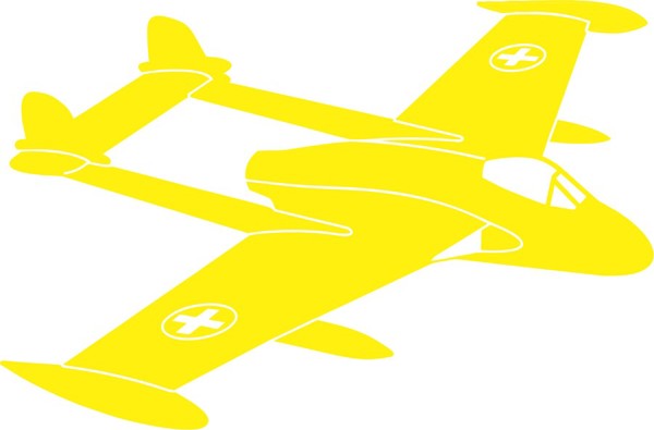 Image de De Havilland Venom forces aeriennes suisses autocollant sticker pour voiture
