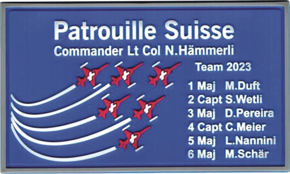 Bild von Patrouille Suisse Team Saison 2023 PVC Abzeichen 