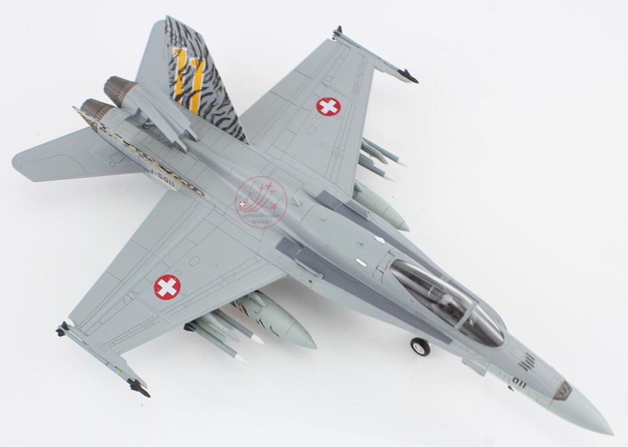 Picture of F/A-18 Hornet Squadron 11 Tiger Meet Design Hobbymaster die cast airplane 1:72 HA3597. ADVANCE NOTICE