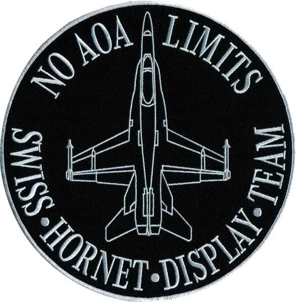 Bild von NO AOA Limits Swiss Hornet Display Team Large Aufnäher. 220 mm 